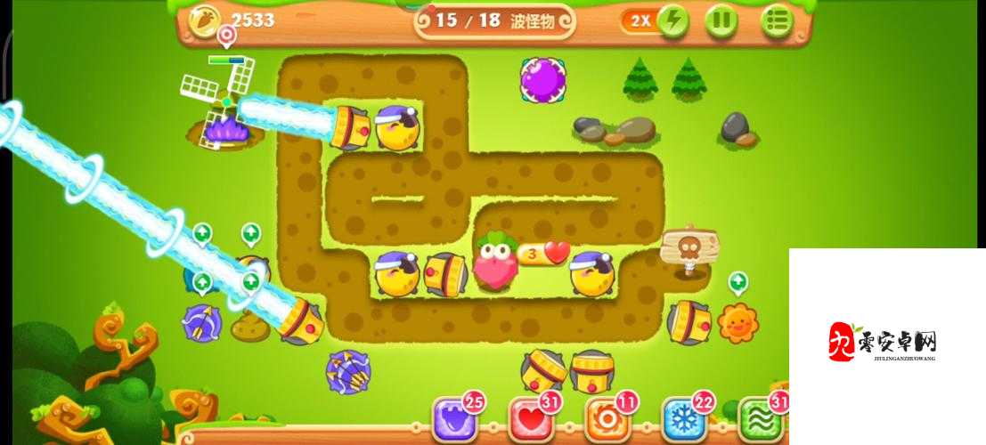 保卫萝卜2第十六关极地冒险，策略与智慧并存的挑战