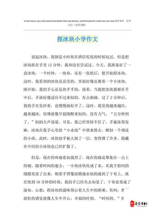 做错一道题放一个冰块作文之我对此事的看法与思考