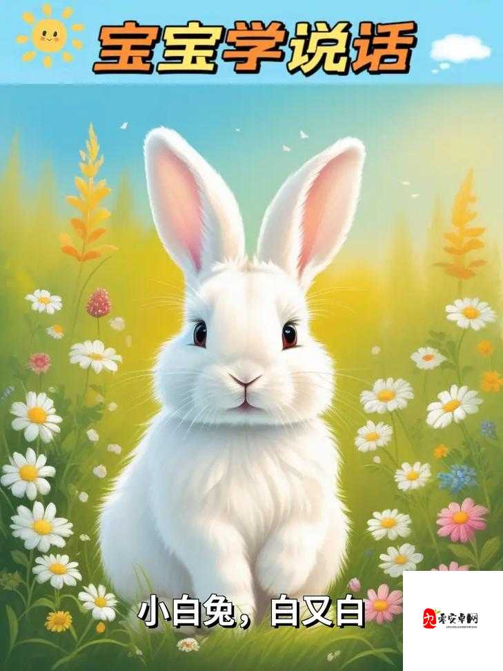 两只小白兔欢快上下晃动惹人喜爱