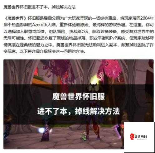 魔兽世界怀旧服排队掉线怎么办，资源管理优化指南