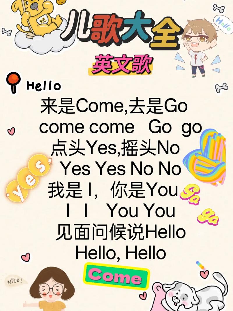 抖音热门儿歌的资源管理艺术，以来是come去是go点头yes摇头no为例