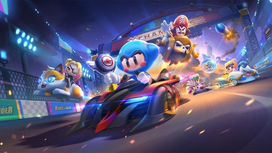 皮蛋、黑妞与蓝蓝，携手冲刺，征服跑跑卡丁车赛道