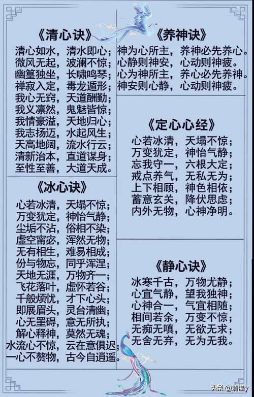 静心咒是哪个职业的重要技能？