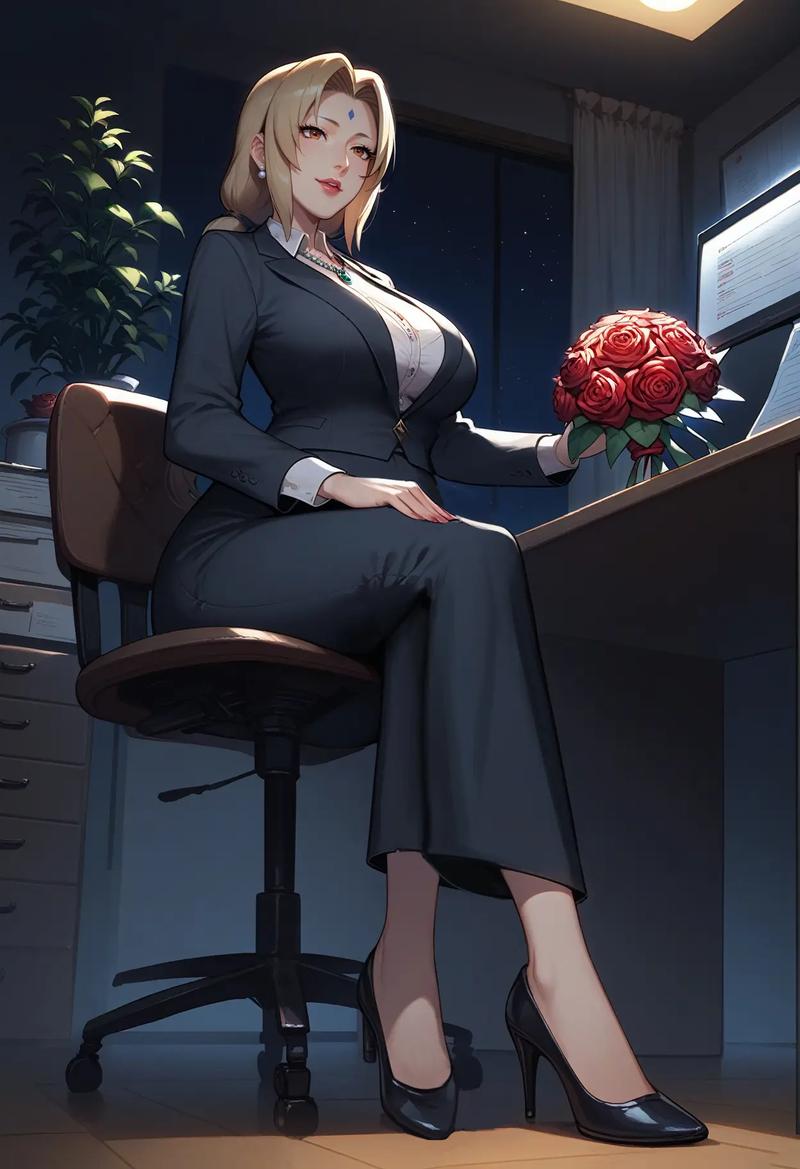 火影忍者纲手的时尚穿搭：开襟裙下的别样风情